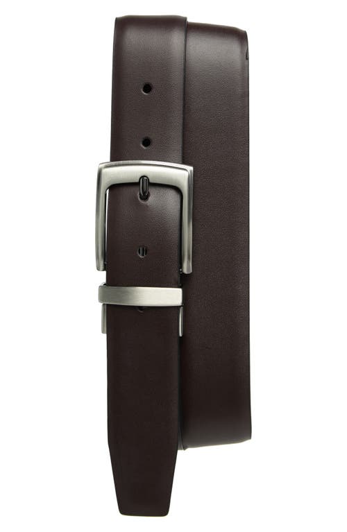 Shop Duchamp Reversible Leather Dress Belt In Black/brown