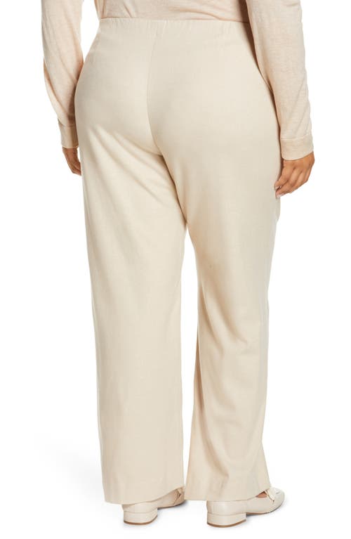 Vince Flannel Pull-on Wide Leg Pants In Light Oat