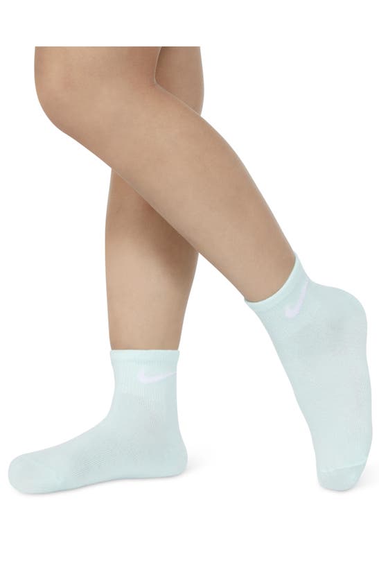 Shop Nike Kids' Metallic 6-pack Swoosh Quarter Socks In Doll