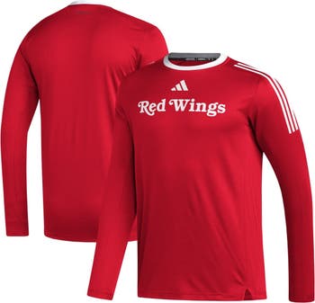 adidas Men's adidas Red Detroit Red Wings AEROREADY® Long Sleeve T-Shirt
