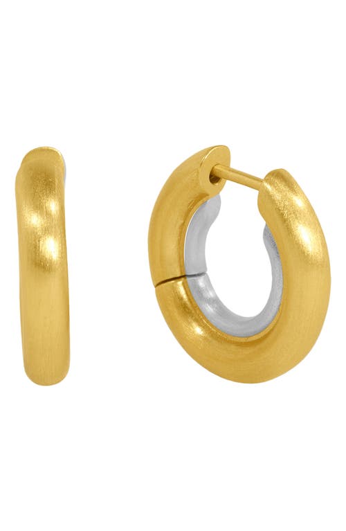 Dean Davidson Dune Crescent Two Tone Huggie Hoop Earrings in Gold/Silver