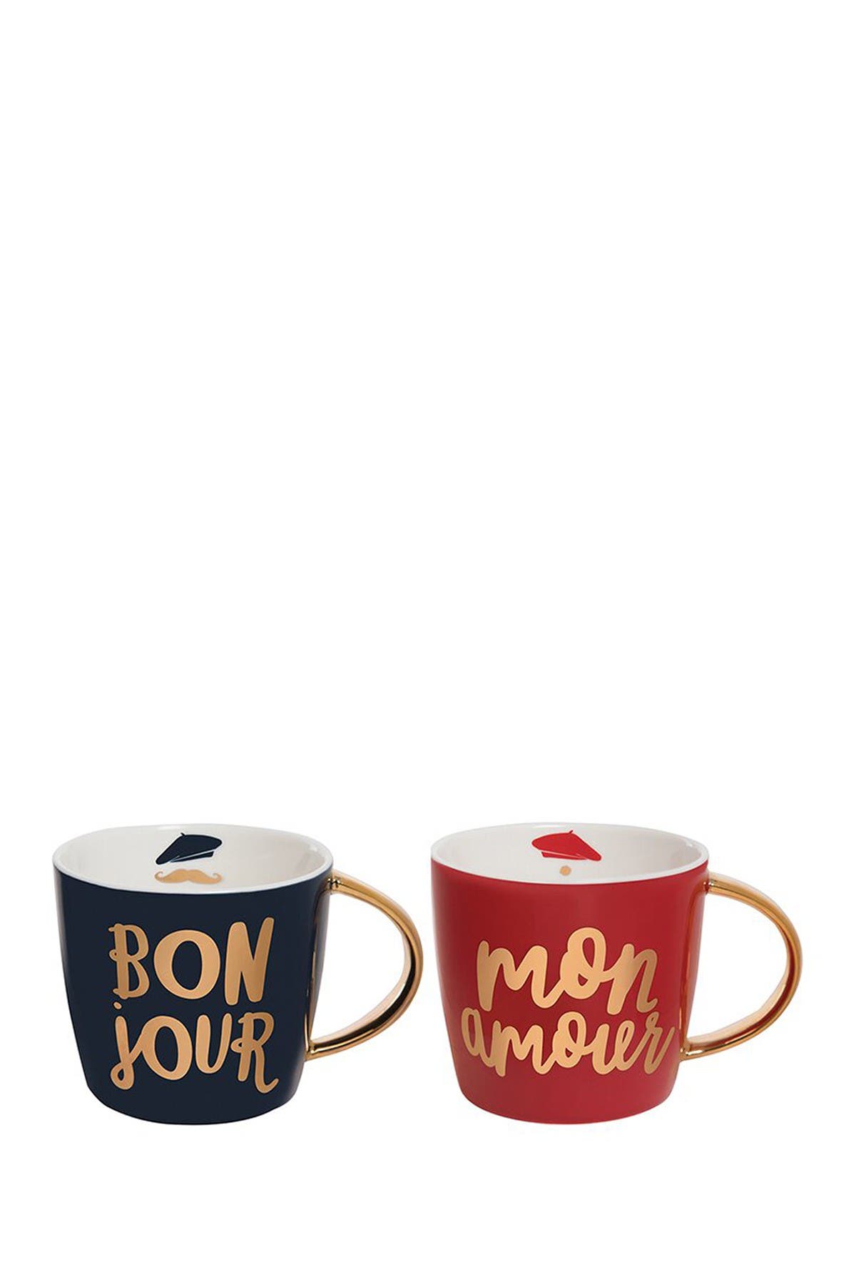 Slant Collections 14oz Flared Mug Bonjour Mon Amour Set Of 2 Nordstrom Rack