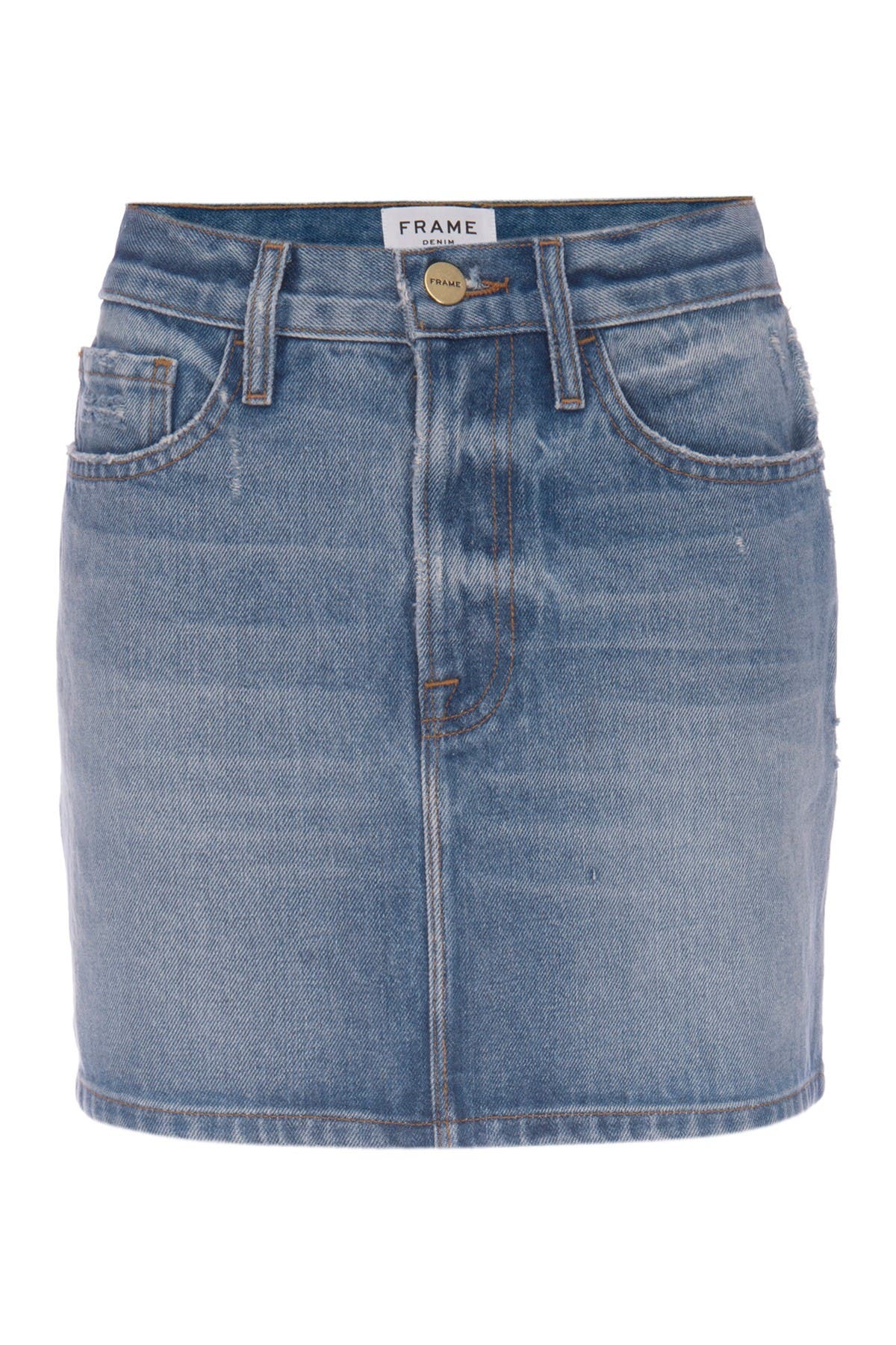 frame le mini denim skirt