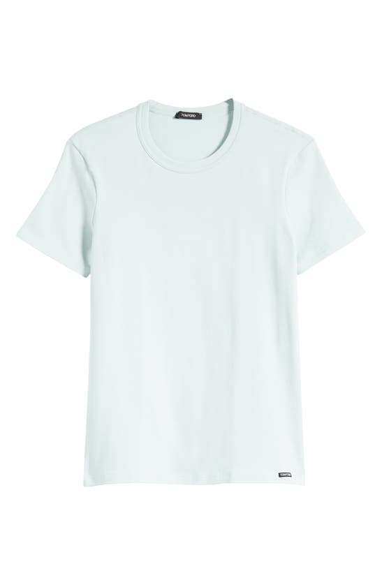 Shop Tom Ford Cotton Jersey Crewneck T-shirt In Pale Mint