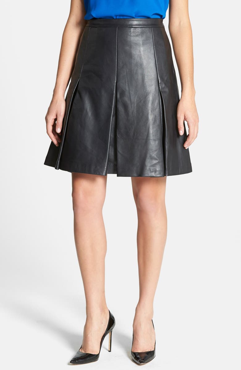 Classiques Entier® Leather Pleat Skirt | Nordstrom