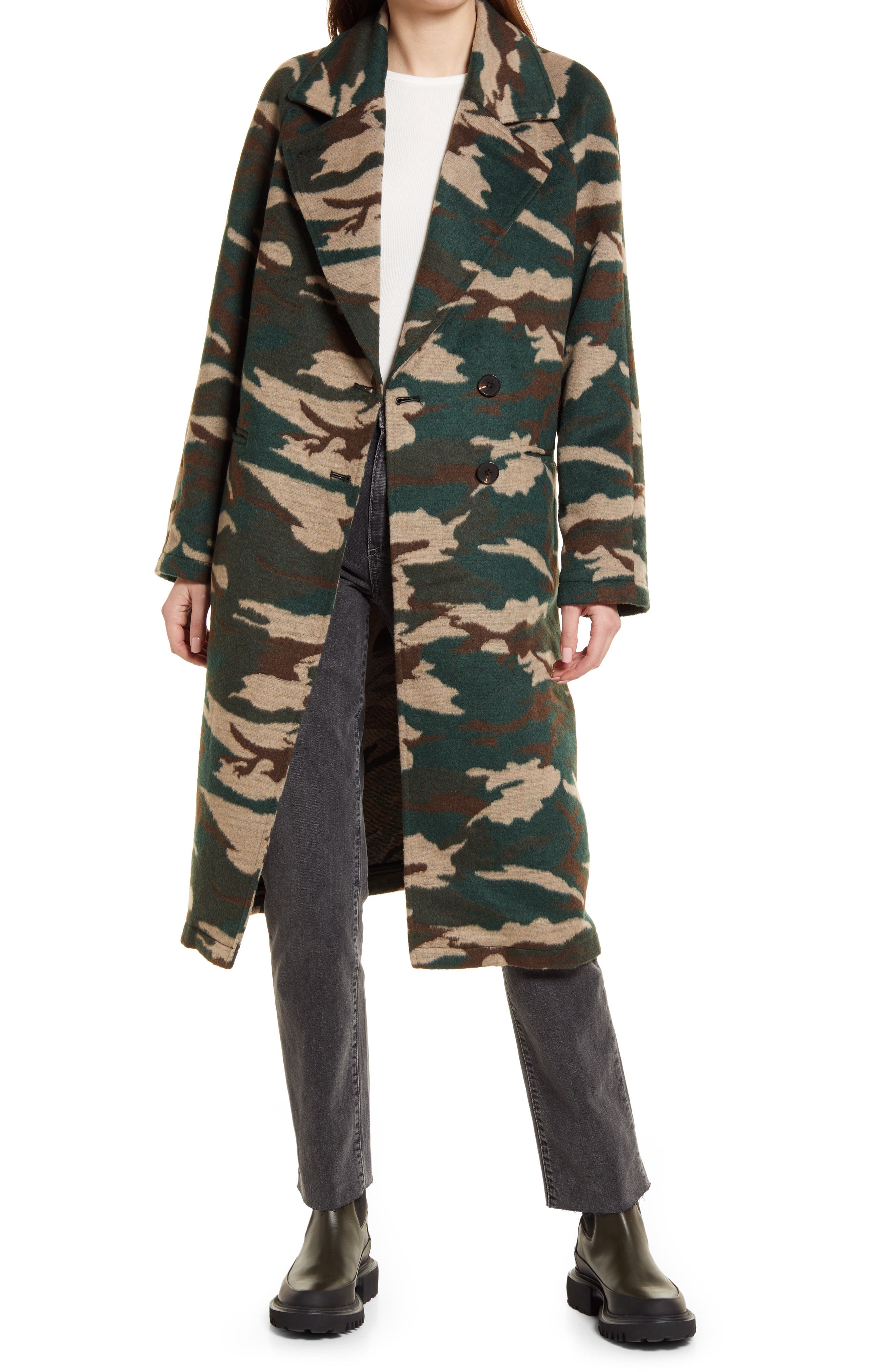 camo duster coat