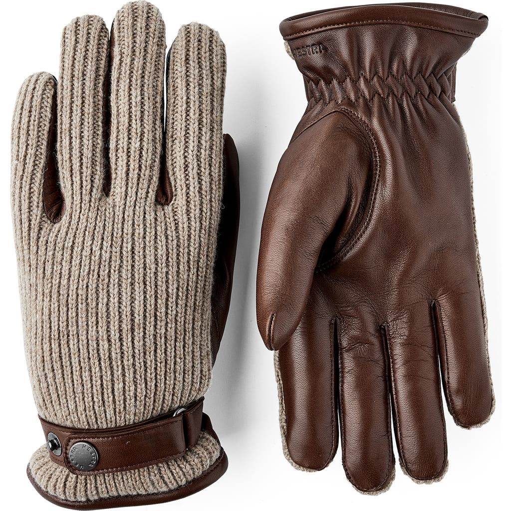 Hestra Christopher Wool Blend & Leather Gloves In Light Brown