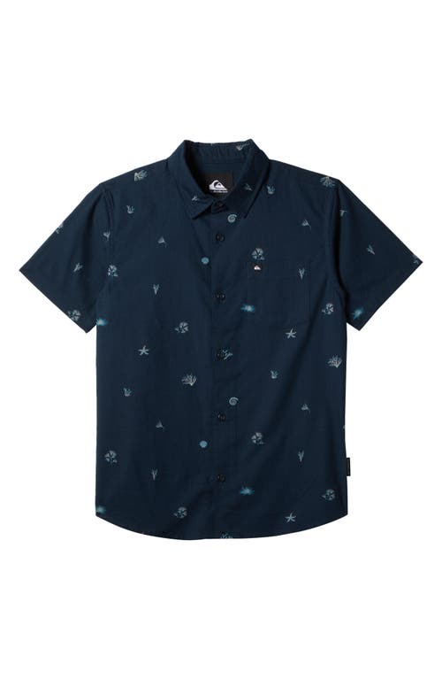 Quiksilver Kids' Apero Classic Short Sleeve Woven Shirt In Dark Navy