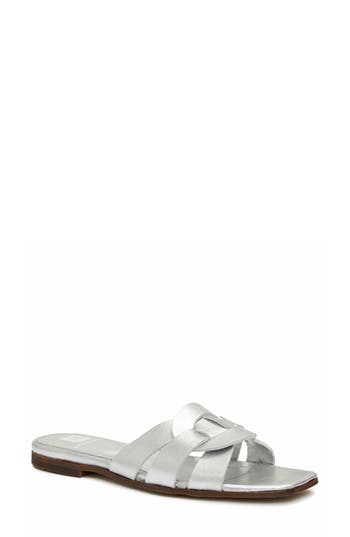 Shop Bruno Magli Alessia Sandal In Silver Metallic