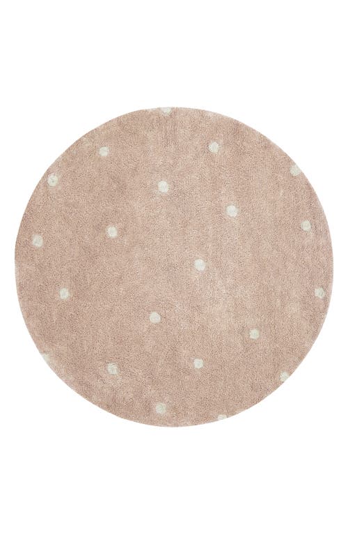 Lorena Canals Kids' Wasahable Round Dot Play Rug in Rose Natural at Nordstrom