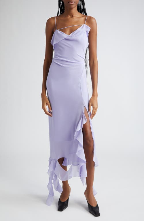 Acne Studios Delouise Asymmetric Ombré Ruffle Chiffon Dress at Nordstrom