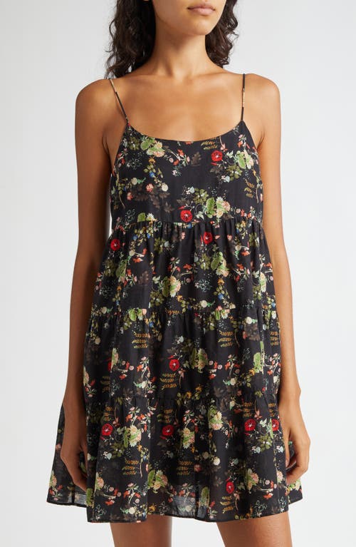 Shop Alice And Olivia Alice + Olivia Collen Floral Minidress In Blush Kiss Black