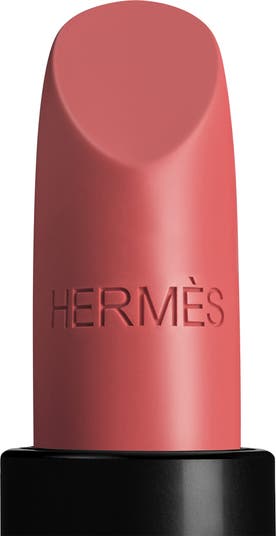 BNIB Rouge Hermes Refillable Satin Lipstick in 64 Rouge Casaque RRP $106 +  Pouch
