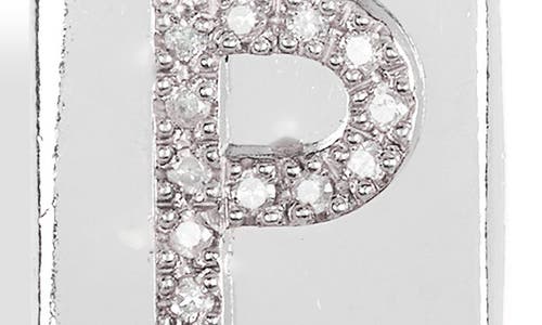 Meshmerise Diamond Padlock Initial Pendant Necklace In White-p