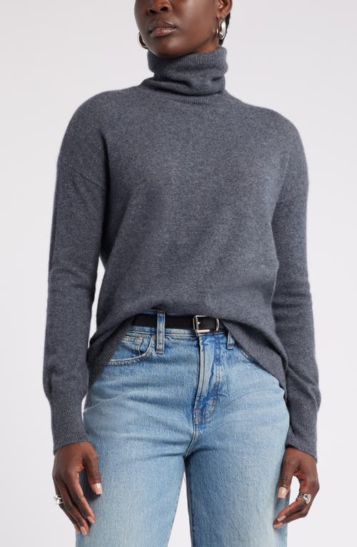 Shop Nordstrom Cashmere Turtleneck Sweater In Grey Medium Charcoal Heather