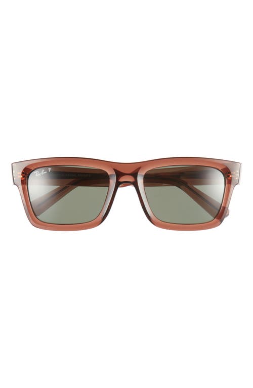Ray Ban Ray-ban Warren 54mm Polarized Rectangular Sunglasses In Brown/green