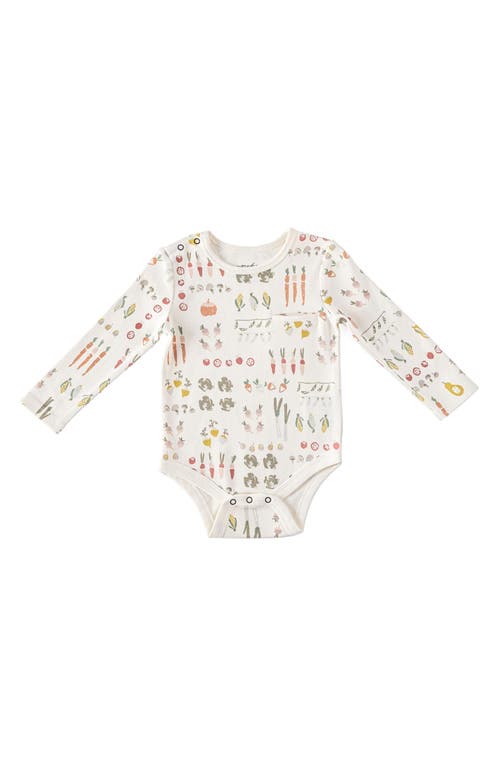 Pehr Shoulder Snap Pocket Organic Cotton Bodysuit In Green