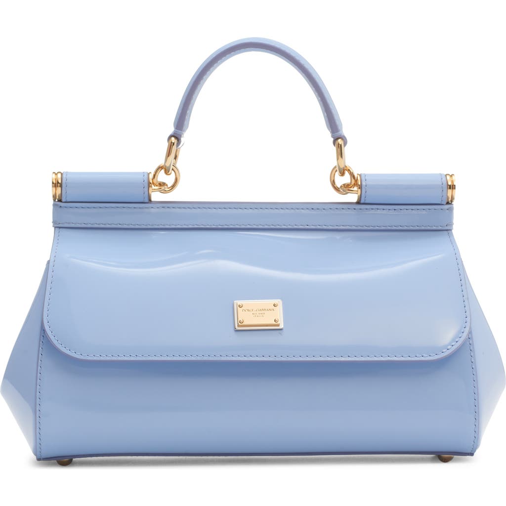 Dolce & Gabbana Dolce&gabbana Medium Sicily East/west Patent Leather Satchel In 80789 Carta Zucchero 6