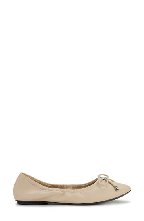 Shop Karl Lagerfeld Paris Velma Metallic Ballet Flat In Dusty Beige