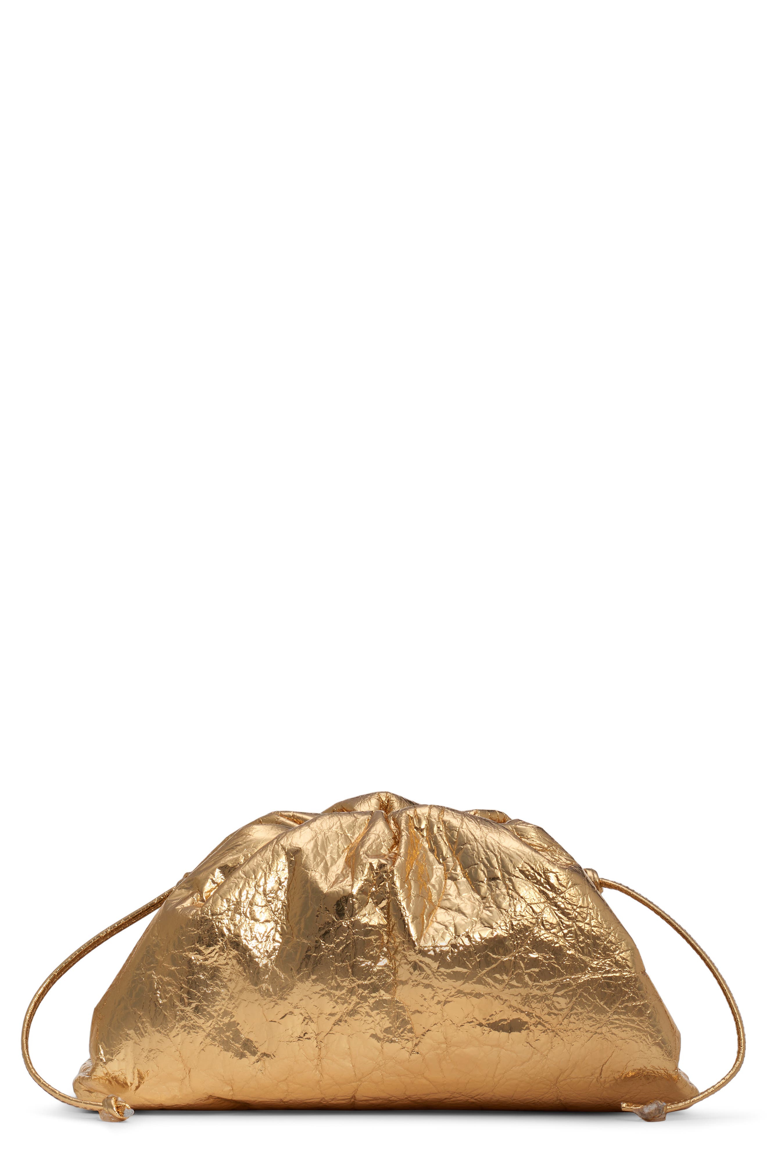 bottega veneta gold pouch