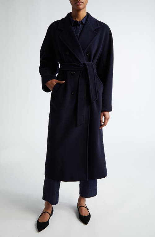 Shop Max Mara Madame Double Breasted Wool & Cashmere Coat In Ultramarine