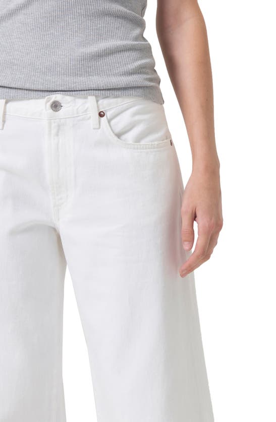 Shop Agolde Clara High Waist Wide Leg Organic Cotton Jeans In Milkshake