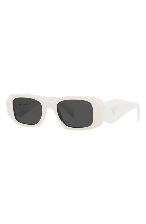 Shop Prada 51mm Rectangular Sunglasses In Talc/dark Grey