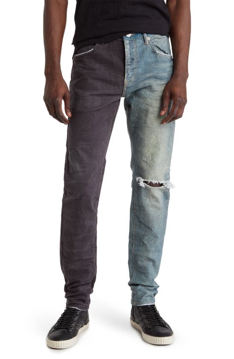 P001 Low Rise Skinny Jeans (Black Indigo Print)
