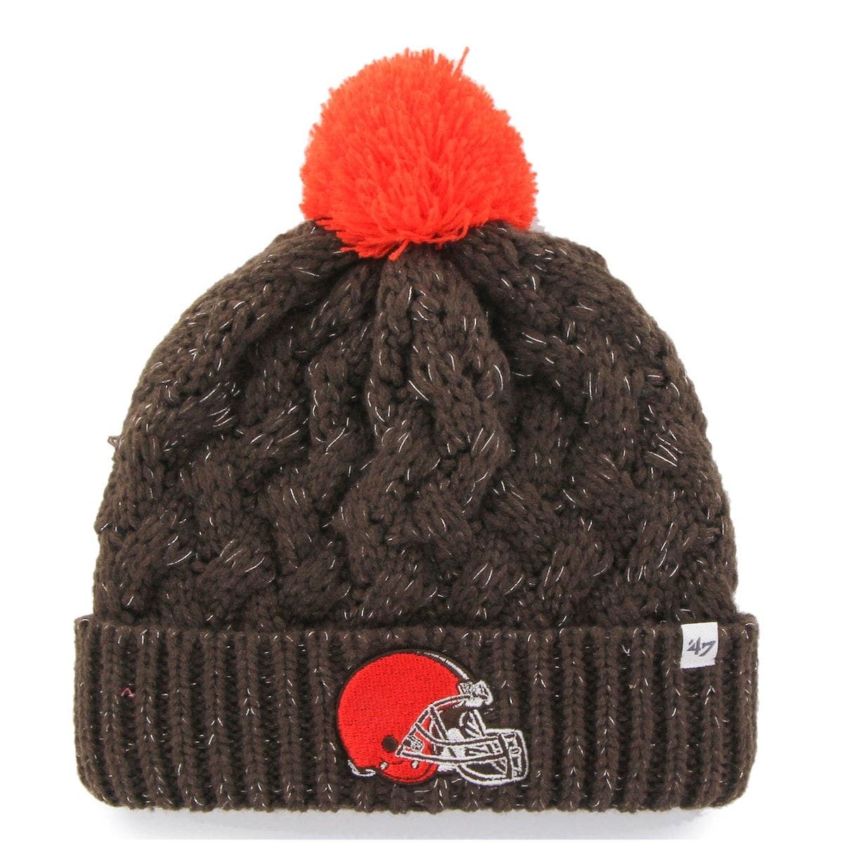 cleveland browns knit hat with pom