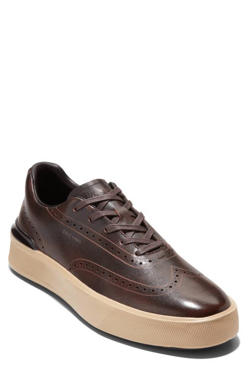 Cole Haan GrandPro Crew Wing Tip Sneaker in Ch Dark Chocolate Brush at Nordstrom, Size 8