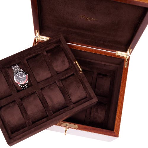 Rapport London Heritage Sixteen Watch Box In Burr Walnut