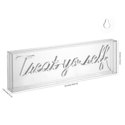 Jonathan Y Treat Contemporary Glam Acrylic Box Usb Operated Led Neon Light In White