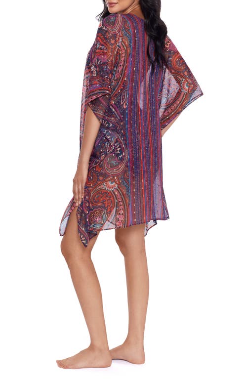 Shop Miraclesuit ® Dynasty Metallic Paisley Cover-up Caftan In Blue Multi