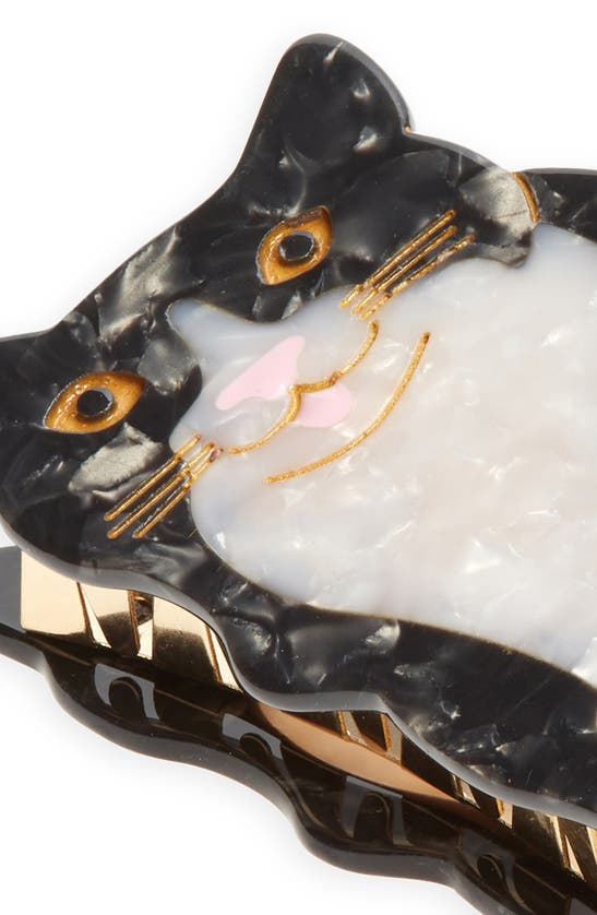 Solar Eclipse Tuxedo Cat Hair Clip In Black