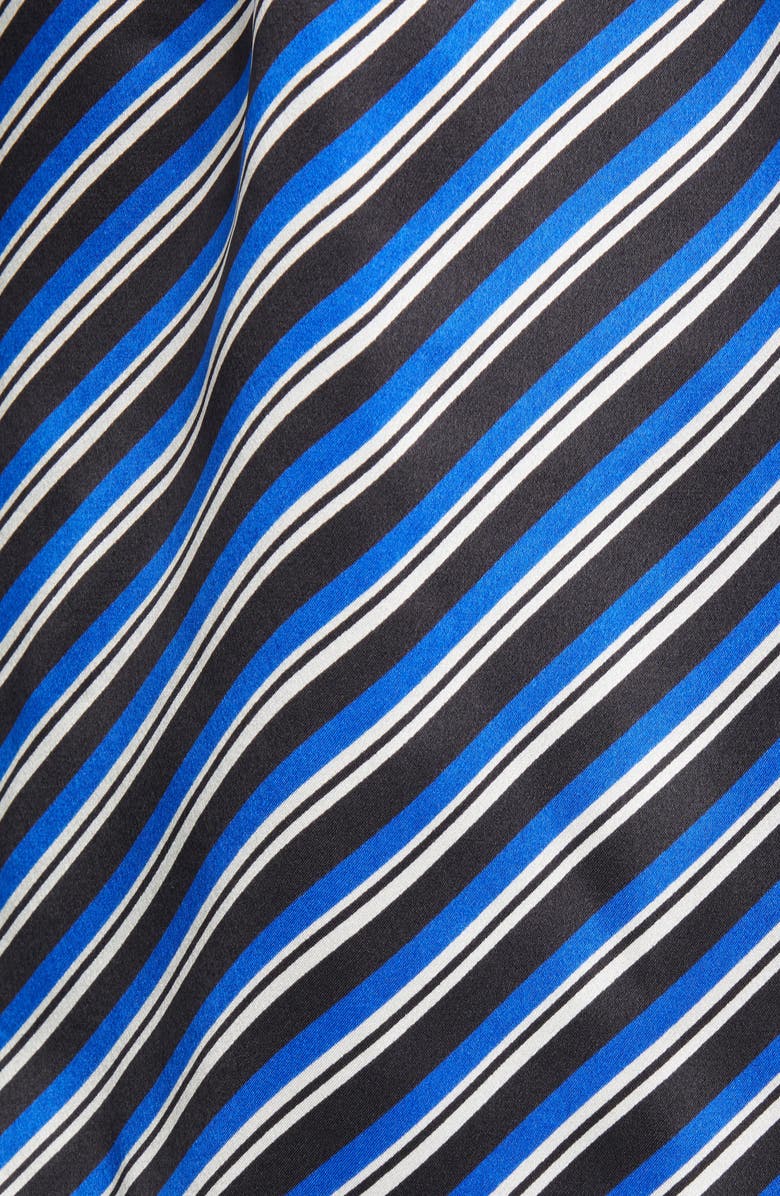 Tory Burch Bias Stripe Contrast Binding Silk Bow Blouse, Alternate, color, 