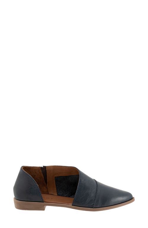 Bueno Blake Half D'orsay Pointed Toe Flat In Dark Blue