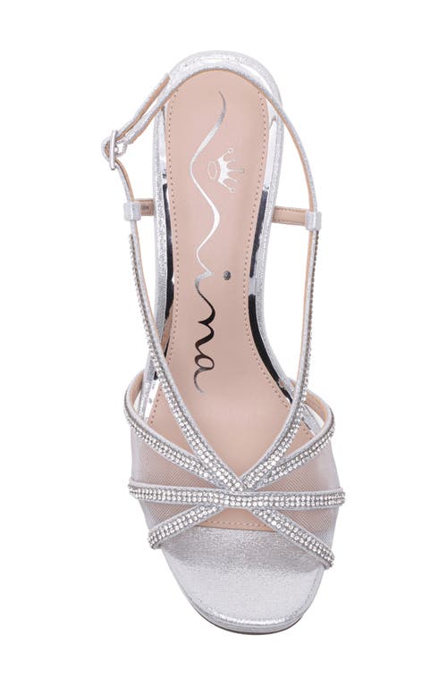 Nina Summer Slingback Platform Sandal In Silver