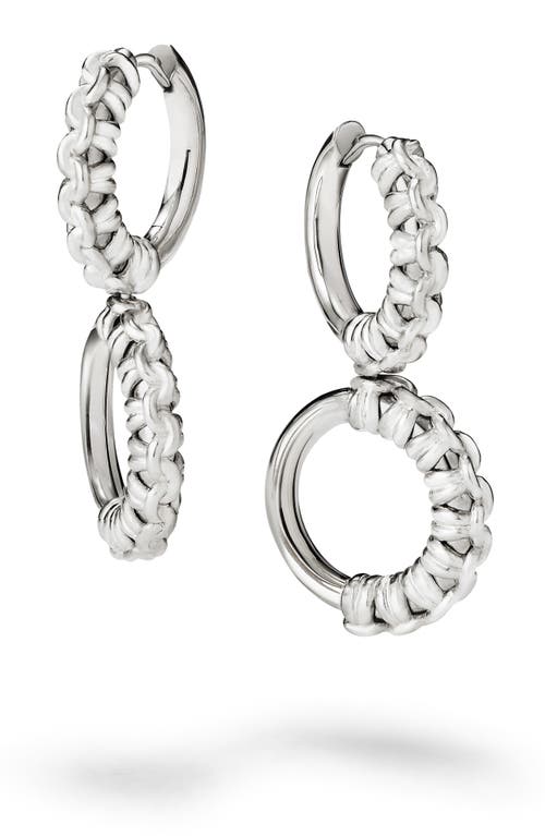 Cast The Knot Drop Hoop Earrings in Silver at Nordstrom