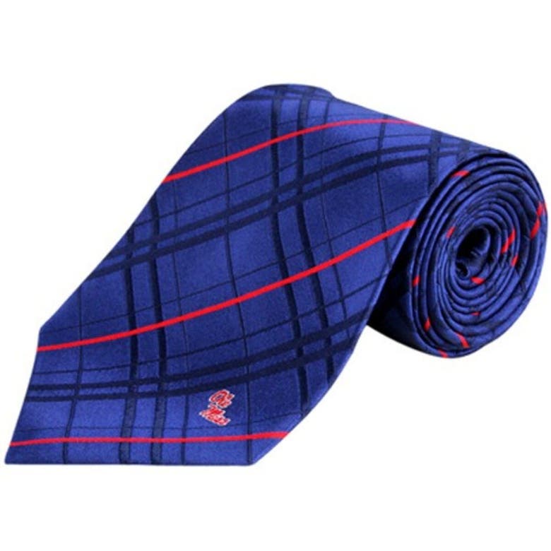 Eagles Wings Mississippi Rebels Royal Blue Oxford Woven Silk Tie In Navy