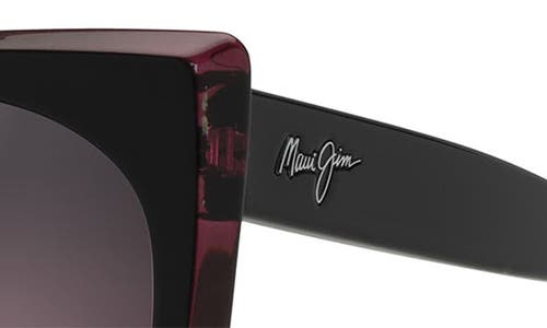 Maui Jim Pakalana 53mm Polarized Plus2® Cat Eye Sunglasses In Black Cherry/raspberry