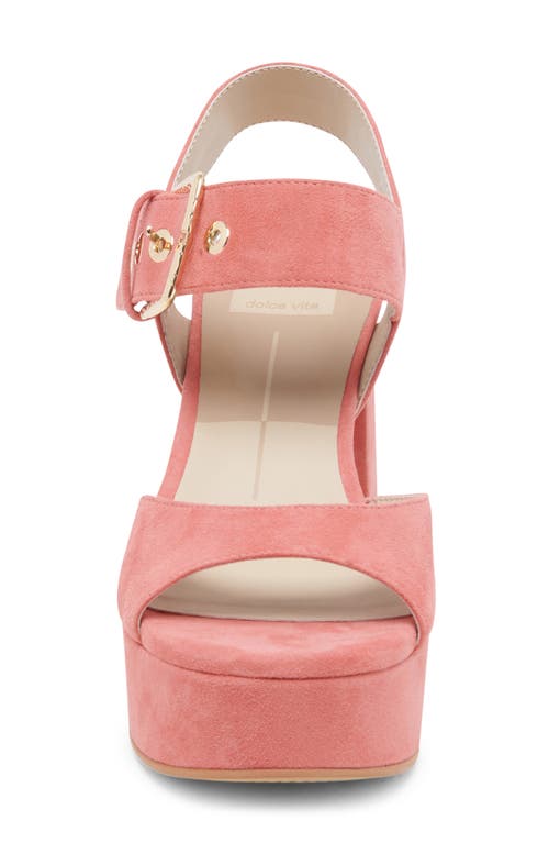 Shop Dolce Vita Bobby Platform Sandal In Coral Suede