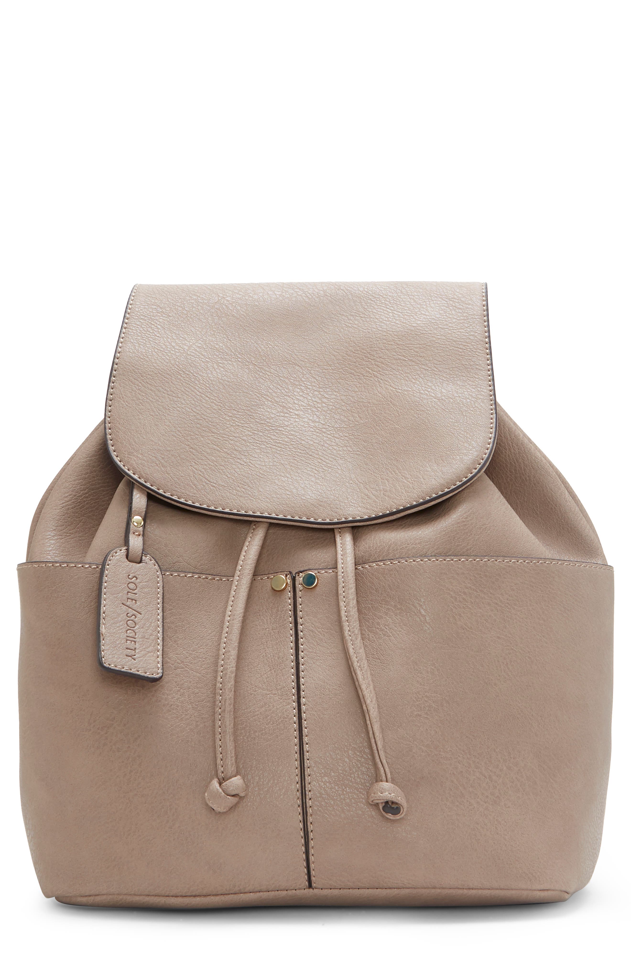 sole society leather backpack