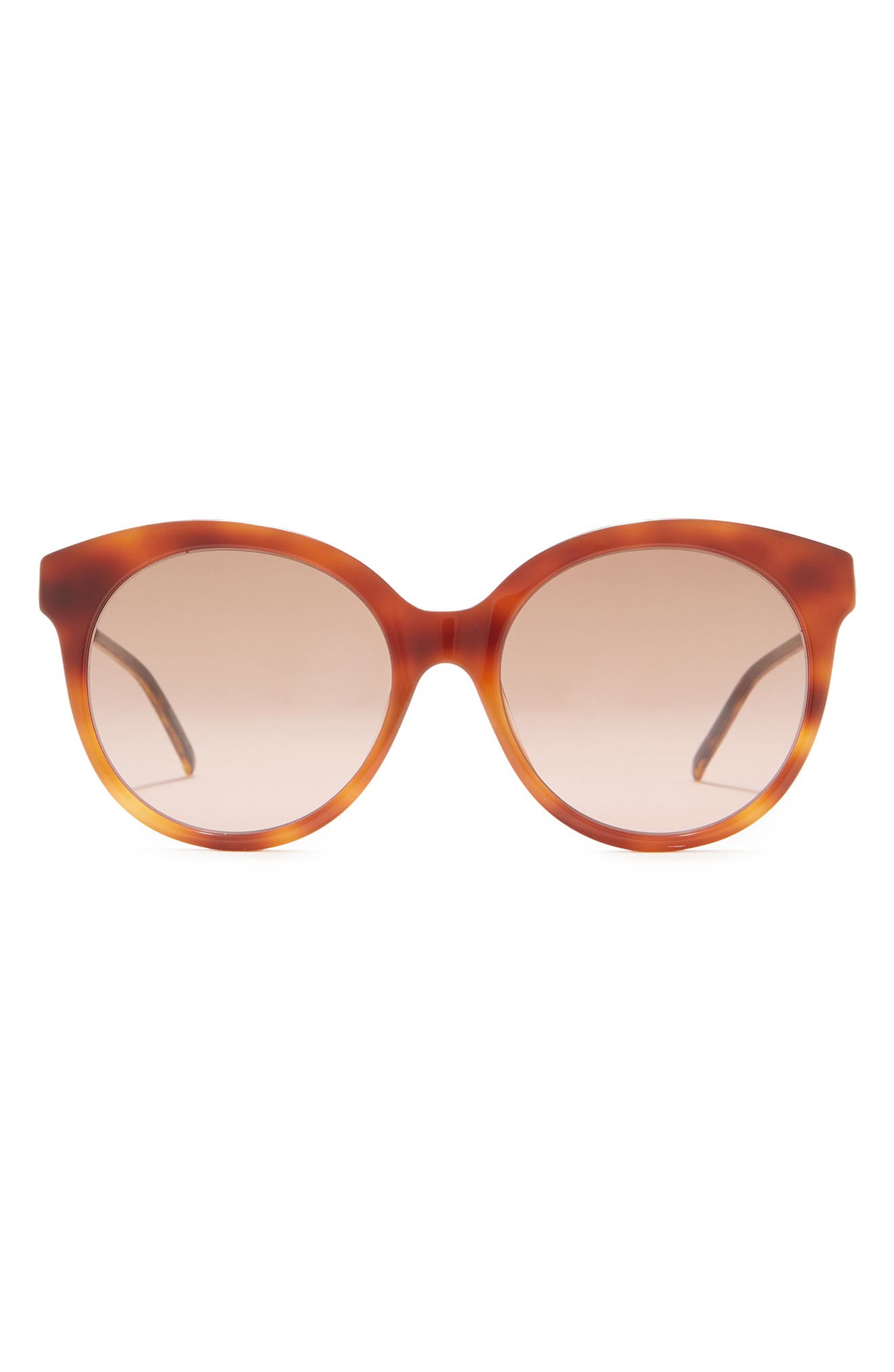 gucci 55mm round sunglasses havana