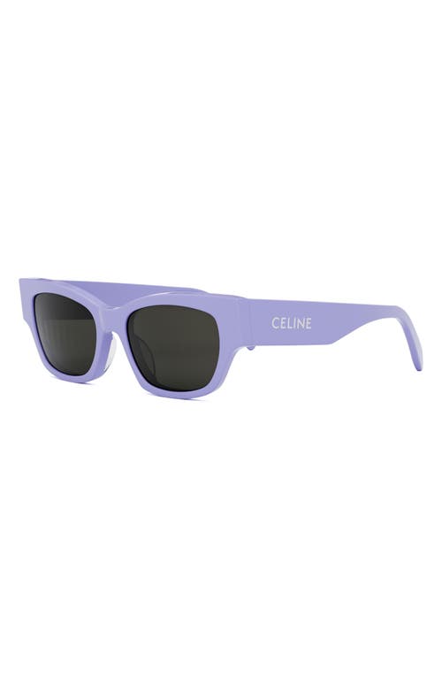 Shop Celine Monochroms 54mm Cat Eye Sunglasses In Shiny Lilac/smoke