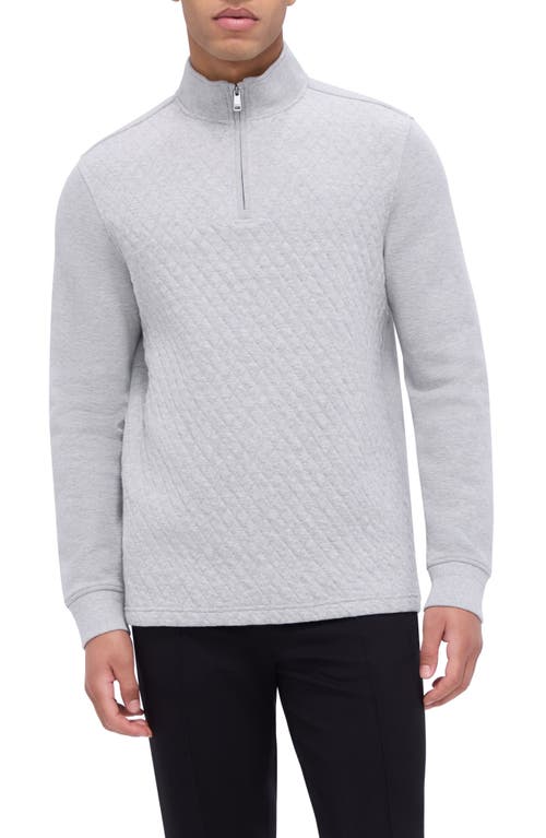 Shop Bugatchi Quarter Zip Pullover In Cement