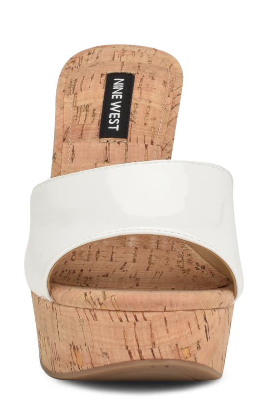 Nine West Herden Platform Wedge Sandal In White