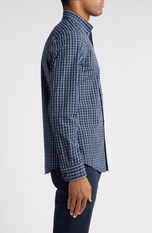 Nordstrom Trim Fit Check Stretch Button-down Shirt In Navy- Teal Tay Check