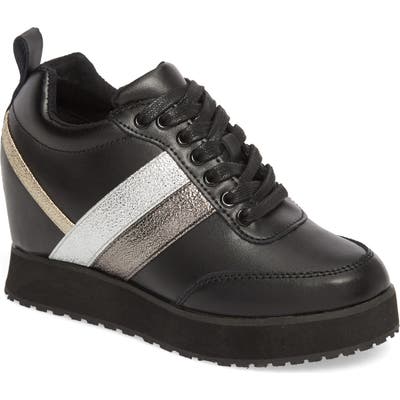 Very Volatile Sarita Hidden Wedge Sneaker, Black