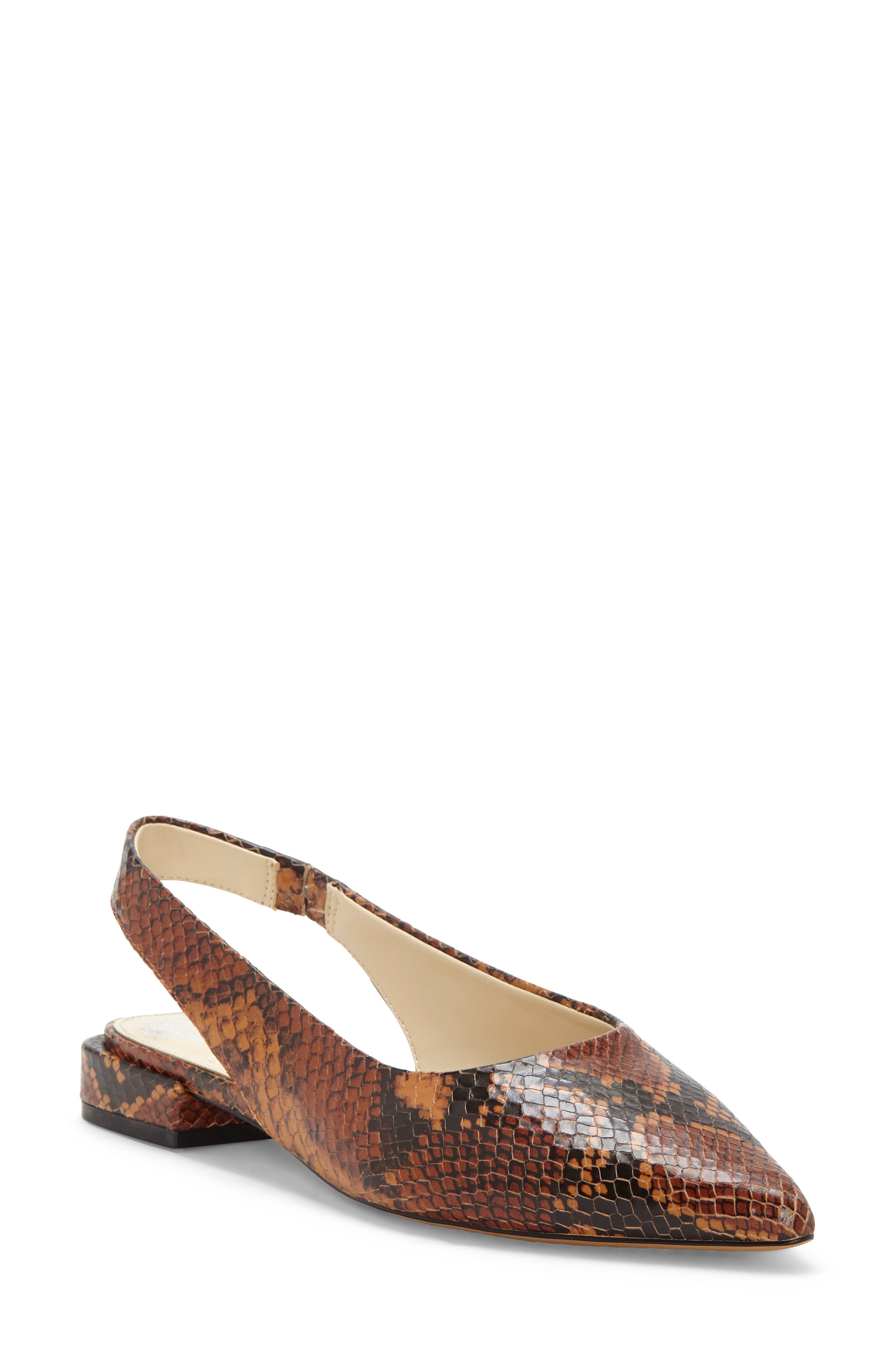 UPC 192151618750 product image for Women's Vince Camuto Chachen Slingback Flat, Size 5 M - Brown | upcitemdb.com