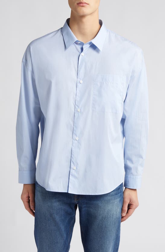 Shop Frame Relaxed Fit Cotton Button-up Shirt In Light Blue